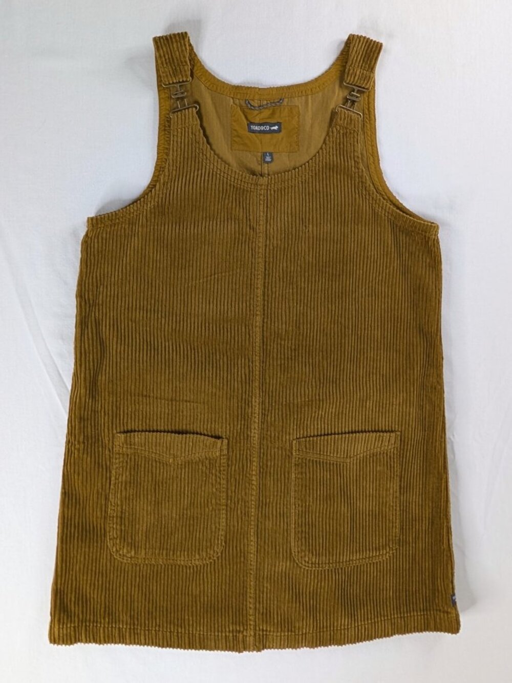 Toad & Co Tan Corduroy Jumper Dress Del Ray Organic Cotton